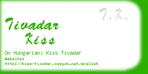 tivadar kiss business card